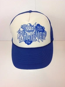 Rare Bud Light Whatever USA Baseball Cap Trucker Hat Snapback Mesh Budweiser - Imagen 1 de 4