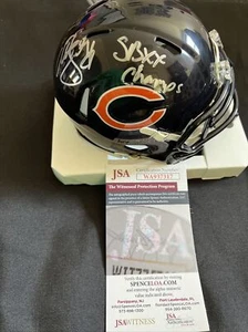 Matt Suhey 1985 SB XX Champs Chicago Bears Signed Mini Helmet ~ JSA - Picture 1 of 6