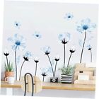 Colorful Flower Wall Decals, Small Flower Plants Stickers Floral Mural on bule2