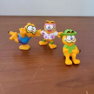 Juego de 3 figuras de PVC Garfield miniatura vintage 1981 desgaste menor y marcas - Imagen 1 de 10