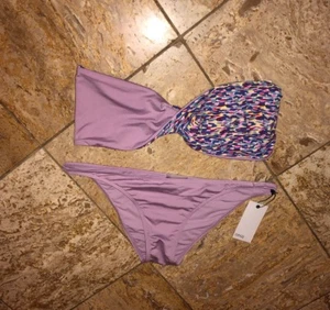 Nuevo con etiquetas ONIA Allegra reversible malva bandeau bikini conjunto de traje de baño mujer XL - Imagen 1 de 7