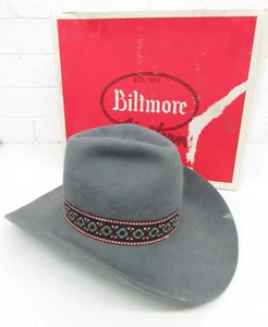Biltmore Canadian Kodiak Silver Buckle 519-95 Gray Western Cowboy Hat Sz 7-1/8 - Picture 1 of 19