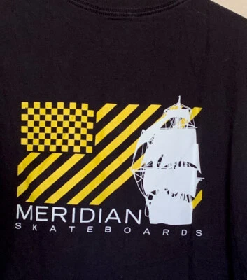 Camiseta negra Meridian Skateboards Pirate para hombre talla M Foto 1 de 4