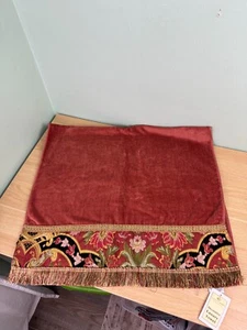 NOS Elegant Tapestry Austin Horn Luxury Bath Towels Coral Floral Fringe Trim - Picture 1 of 19