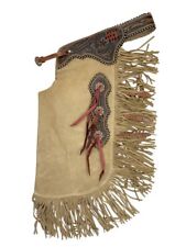 Showman Wildflower Tan Chinks With Floral Tooled Leather And Stylish Fringe