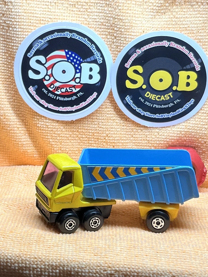 Camión de volteo articulado Lesney Matchbox 1973 n.º 50 azul fundido a presión usado excelente estado Foto 1 de 4