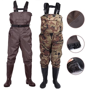 2-Ply Fishing Chest Waders Breathable Waterproof Stocking foot River Wader Pants - Picture 1 of 20