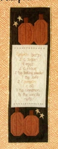 Pumpkin Bars Wall Quilt Embroidery Recipe Pattern Primitive Folk Art - Picture 1 of 2