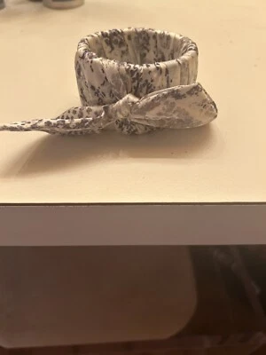 NEW Chico’s Boxed Scarf Bracelet Snake Skin Pattern Silky Hinged Cuff Jewelry  - Image 1 of 4