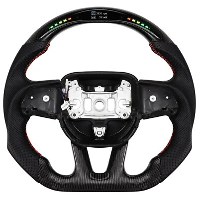LOSCHEN Carbon Fiber LED Steering Wheel For Dodge Challenger SRT Durango 2015+ - Image 1 of 4