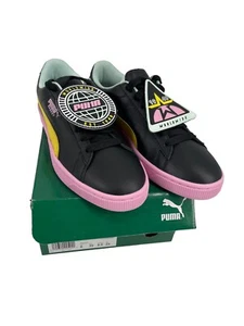 Puma Basket Badge TZ Size US 8.5 Black-Blazing Yellow 369455-01 Women's Sneakers - Picture 1 of 11