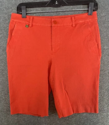 Pantalones Cortos Chinos Lauren Ralph Lauren Para Mujer Rojo Logo Dorado Cremallera Botón Talla 4 Foto 1 de 4