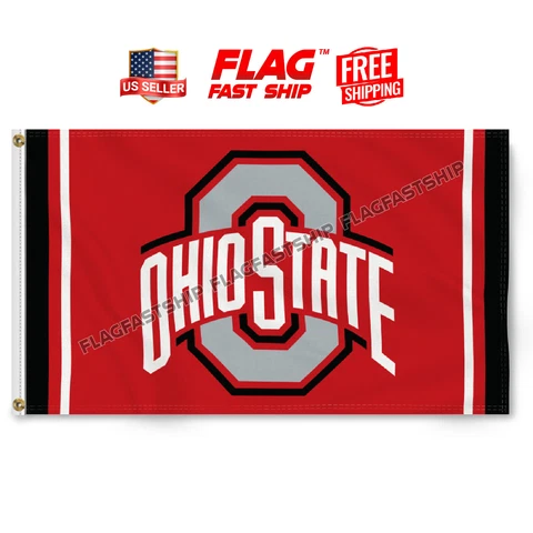 Ohio State University Buckeyes Flag 3x5 Banner Football Fast Free USA Shipping Cover