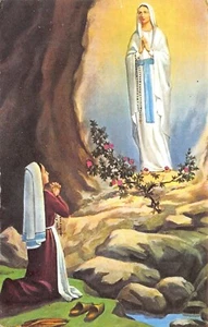 AL4-229) CARTOLINA LOURDES APPARIZIONE VIAGGIATA - Picture 1 of 2