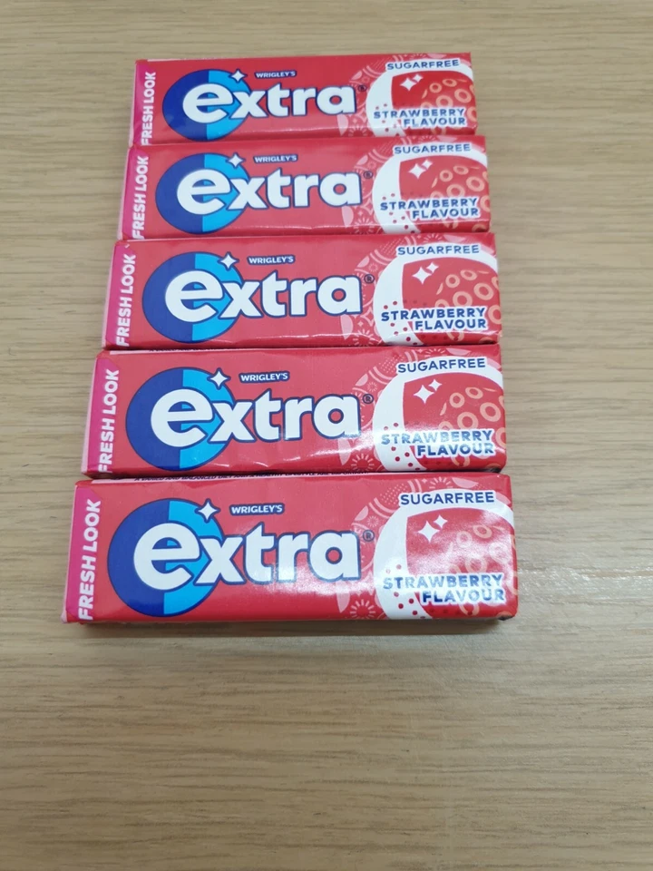 Wrigleys Extra Strawberry Sugar Free Chewing Gum X5 PACKS  FREE POST JUST £7.49 - Image 1 of 1