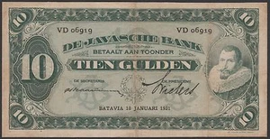 Netherlands Indies 10 gulden 1931 Coen II, VF, Pick 70 - Picture 1 of 1