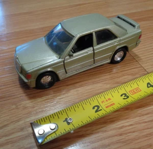 VINTAGE MATCHBOX SUPER KINGS 1985 MERCEDES BENZ 190E silver/gray car model cast - Picture 1 of 2