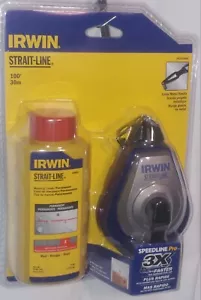 Irwin Strait-Line 100' Chalk Line Reel with RED Chalk. 2 pcs. #2031320DS - Picture 1 of 4