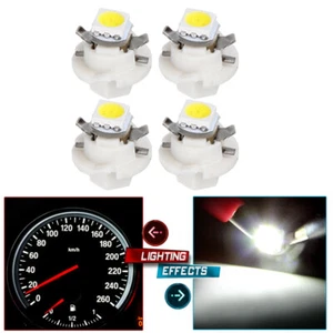 4X COLD WHITE B8.4D 5050-SMD LED BULB INSTRUMENT PANEL CLUSTER GAUGE DASH LIGHTS - Picture 1 of 7