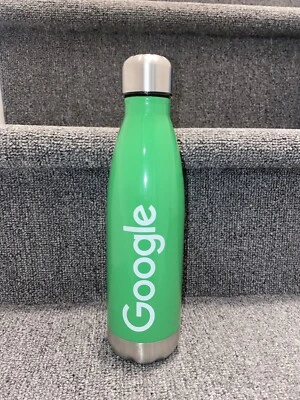 Google Metal Water Bottle 17 fl oz Green Advertising Promo Company Travel Work - Image 1 of 4