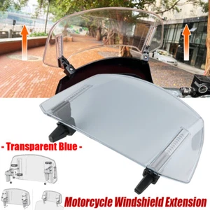 Motorcycle Adjustable Clip On Windshield Screen Extension Spoiler Wind Deflector - Picture 1 of 9