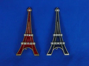 Eiffelturm Anstecknadel - rot/blau - Paris Brosche - silber oder goldfarbenes Metall, Emaille  - Bild 1 von 14