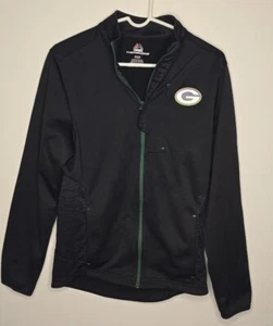 Green Bay Packers Jacket Mens S Majestic Thermabase Full Zip Track Mock Neck - Picture 1 of 8