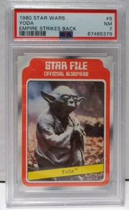 1980 Topps Star Wars Empire Strikes Back Star File Yoda #9 Graded PSA 7 NM - Picture 1 of 2
