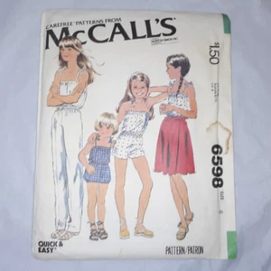 Mono y falda envolvente para niños Carefree Patterns McCall's 6598 1979 talla 6 - Imagen 1 de 5
