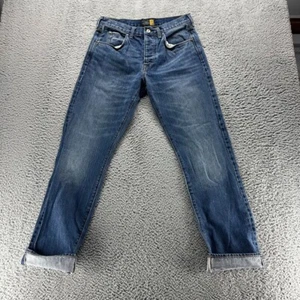 J Crew Jeans Mens 31x34 Blue Selvedge Dark Wash Straight Fit Denim Button Fly - Picture 1 of 12