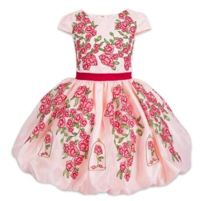 Disney Store Belle Deluxe Party Dress for Girls Beauty Beast Costume Pink Floral - Image 1 of 4