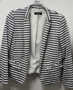 Nine West White And Blue Striped Blazer Jacket Size 6 - Picture 1 of 3