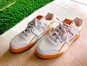 Reebok Workout Plus Popsicle Training White + Orange Sole Sneakers Size 11.5 Men - Picture 1 of 6