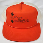Chapeau de camionneur vintage Coast Trading Company Inc. en maille orange