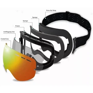 Outdoor Ski Goggles Snow Goggles Anti Fog UV400 Skiing Lnterchangeable Lenses } - Picture 1 of 30