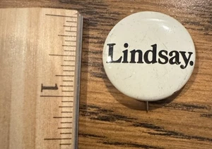 Vintage "Lindsay." Politische Kampagne Button Pinback ~ weiß 1,25" - Bild 1 von 3
