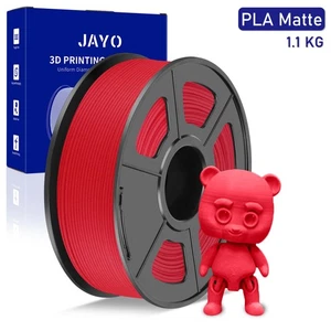 JAYO 1.1KG PLA Matte Red 1.75mm Filament 3D Non-glossy Neatly Wound Smooth - Picture 1 of 7