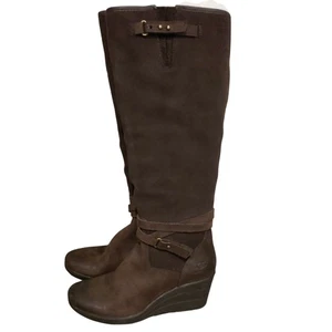 UGG BOOTS WOMENS 6 LESLEY SUEDE KNEE HIGH WEDGE WATERPROOF 005266 $500 MSRP - Picture 1 of 6