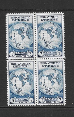 U.S. SCOTT 753 MLHNGAI CENTERLINE BLOCK - 1935 3c DARK BLUE - TYPE OF BYRD ISSUE - Image 1 of 2