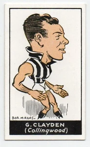 1933 Bob Mirams Caricatures Carreras (21) George CLAYDEN Collingwood - Picture 1 of 2
