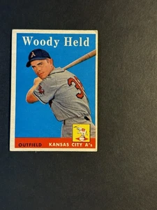 1958 Topps - Woodie Held #202 (RC) Kansas City A’s. Rookie - Picture 1 of 2