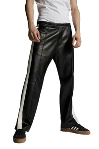 Men's Genuine Leather Lambskin Track Pants Casual Wear Trousers Joggers Pant - Picture 1 of 7