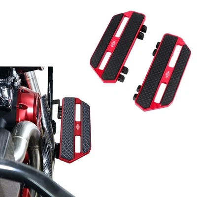 Red Small Rider Floorboards for Harley 86-23 Touring Road Street Glide FLHR FLHT Foto 1 de 4