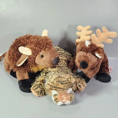 Ganz Webkinz Plush Toy Tiger Buffalo Reindeer Stuffed Animals Wildlife Lot of 3 - Image 1 of 4