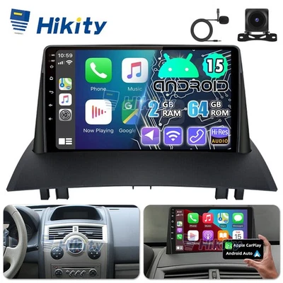 9" Android15 Autoradio für Renault Megane 2 mit GPS Navi WIFI RDS CarPlay Kamera - Bild 1 von 4