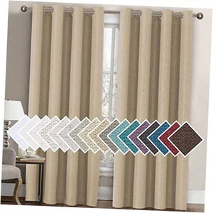  Linen Blackout Curtain 84 Inches Long 52"W x 84"L (Pack of 1) Heather Beige - Picture 1 of 7