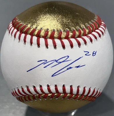 Nolan Arenado Autographed Signed Gold Baseball Rockies Cardinals PSA JSA - Image 1 of 4