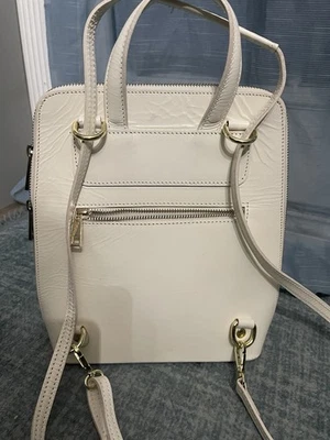 Auténtica Mochila Convertible de Cuero Italiano Vera Pelle Bolso de Hombro Foto 1 de 4