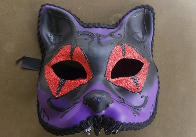 Hand Painted Masquerade Mask Made in Venezia Italy Pier 1 Imports w/Tags Red - Image 1 of 4