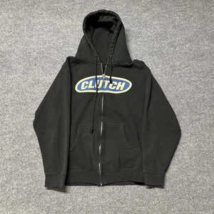 Clutch Hoodie Herren groß schwarz Weißkopfseeadler Grafik Reißverschluss Band Sweatshirt Vintage - Bild 1 von 13